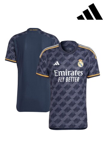adidas Blue Real Madrid Away Authentic Shirt 2023-24 (N15926) | £130