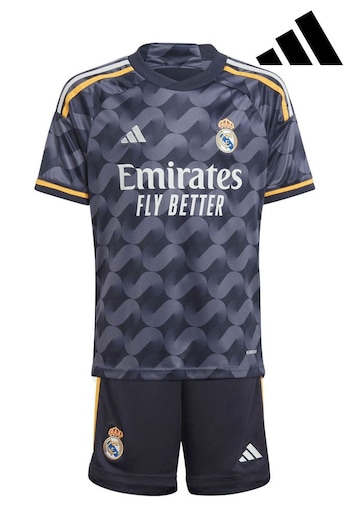 adidas Blue Real Madrid Away Youthkit 2023-24 T-Shirt (N15927) | £80