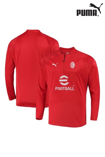 Puma silver Red Chrome AC Milan Training 1/4 Zip Top (N16004) | £65