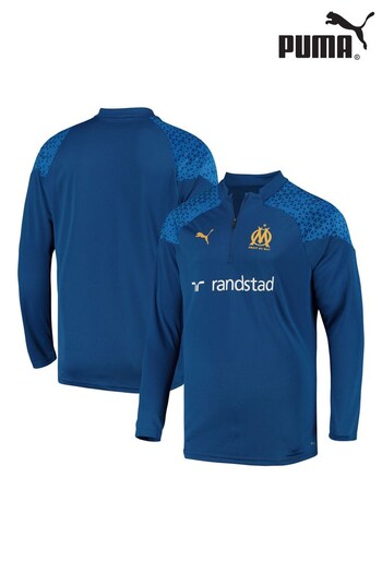 Puma Blue Olympique De Marseille Training 1/4 Zip Top (N16062) | £65