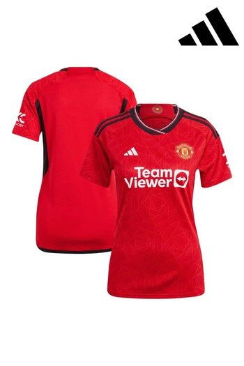 adidas Red Manchester United Home Shirt 2023-24 Womens (N16118) | £80