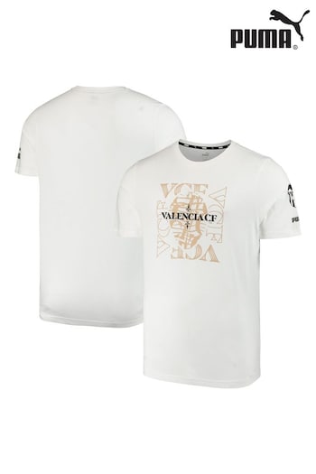 Puma White Valencia FtblCore Graphic T-Shirt (N16128) | £26