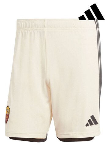 adidas White AS Roma Away Shorts 2023-24 (N16139) | £38
