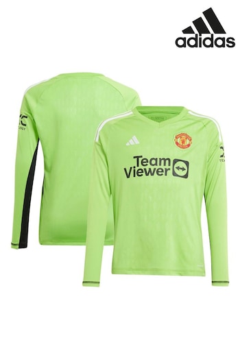 adidas Green Long Sleeve Manchester United Home Goalkeeper Shirt 2023-24 (N16179) | £90