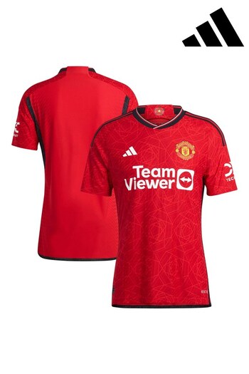 adidas Red Manchester United Home Authentic Shirt 2023-24 (N16180) | £110