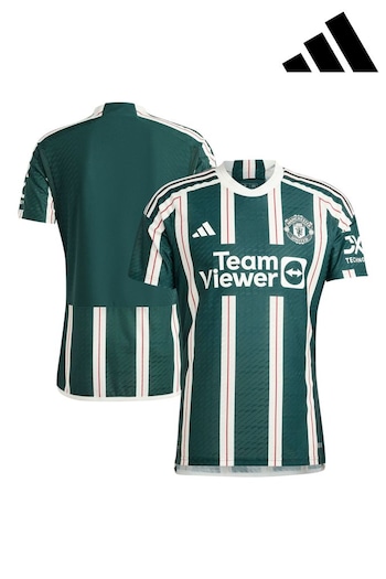adidas Green Manchester United Away Authentic Shirt 2023-24 (N16181) | £110