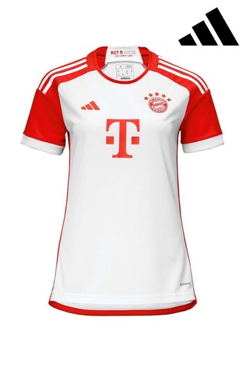 adidas White FC Bayern Home Shirt 2023-24 Womens (N16200) | £80