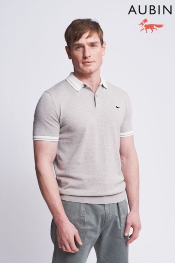 Aubin Dryden Knitted Cashmere Blend linen Polo Shirt (N16248) | £79