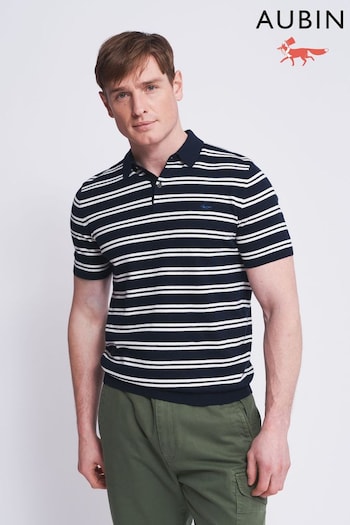 Aubin Dryden Knitted Cashmere Blend linen Polo Shirt (N16249) | £79