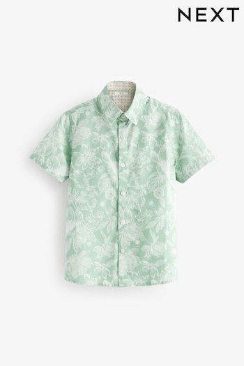 Green Short Sleeves Printed Shirt (3-16yrs) (N16390) | £14 - £19