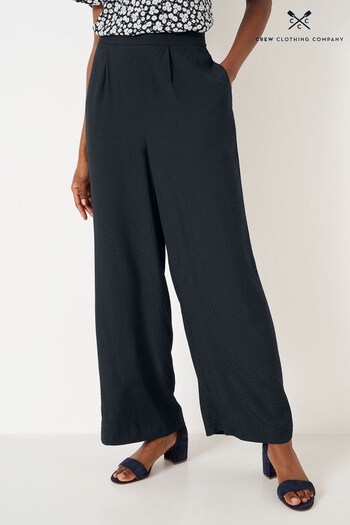 Crew Clothing Company Black Jacquard Regular Casual Trousers (N16395) | £69