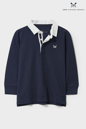 Crew Clothing Company Navy Blue Cotton Casual Rugby Shirt (N16404) | £28 - £32