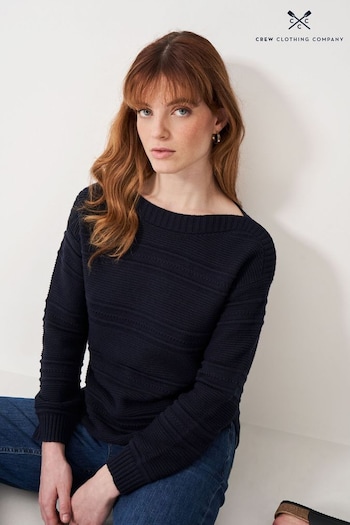 Crew Clothing Company Navy Blue Cotton Casual Jumper (N16411) | £45