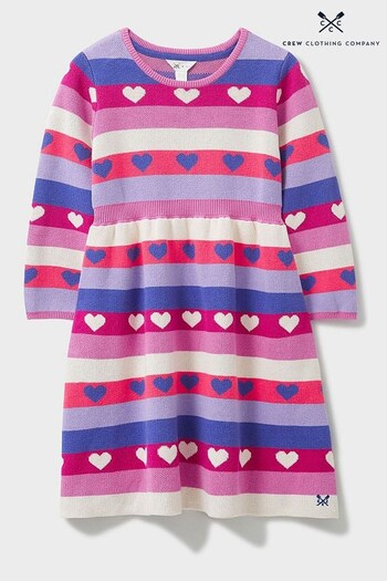 Crew Sherpalito Clothing Company Multi Pink Heart Print Cotton Kilt Dress (N16412) | £30 - £38