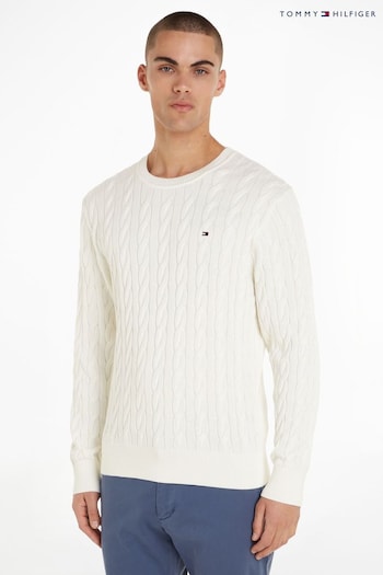 Tommy Hilfiger Classic Cable White Sweater (N16442) | £130