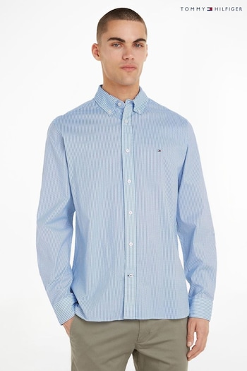 Tommy through Hilfiger Blue Soft Flex Print Shirt (N16448) | £85