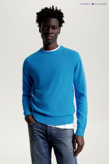 Tommy Hilfiger Blue Pima Cashmere Blend Zip Sweater (N16463) | £110