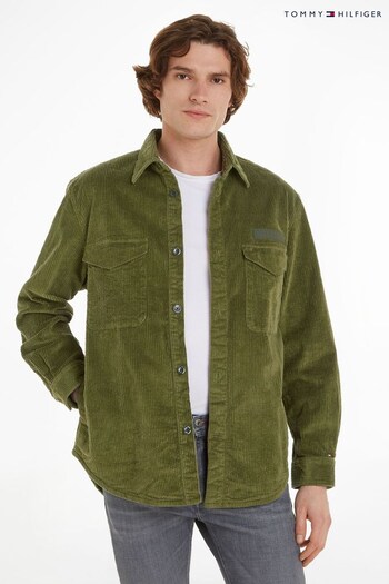 Tommy lux Hilfiger Green Corduroy Solid Overshirt (N16470) | £130