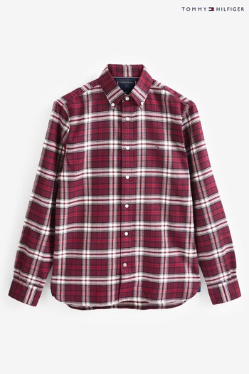 Tommy Hilfiger Red Brushed Tartan Shirt (N16472) | £100