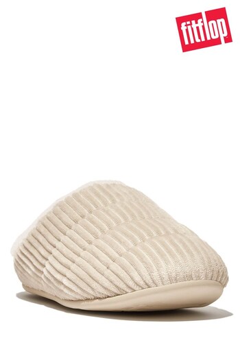 FitFlop Cream Chrissie Freelance Lined Corduroy Slippers (N16734) | £75