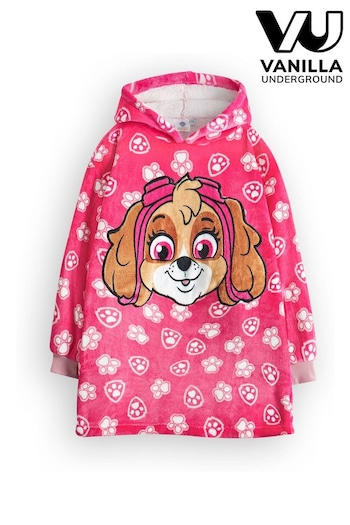 Vanilla Underground Pink Paw Patrol Kids Printed Fleece Blanket Hoodie (N16754) | £36