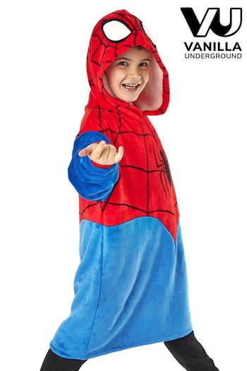 Vanilla Underground Red Spiderman Blanket Hoodie (N16767) | £36