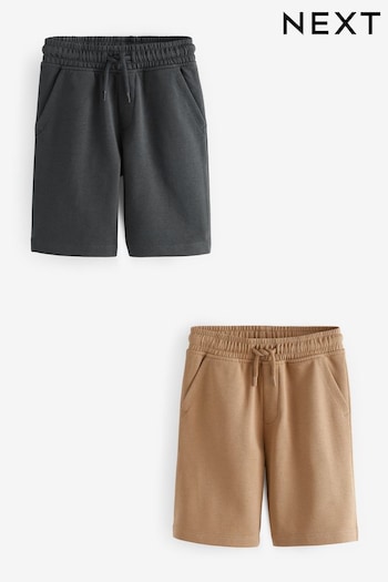 Grey/Stone 2 Pack Basic Jersey Shorts (3-16yrs) (N16790) | £12 - £22