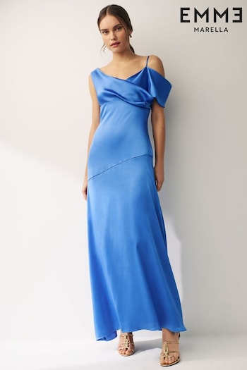 Emma Marella Blue Iva Drop Shoulder Maxi Dress (N16795) | £175