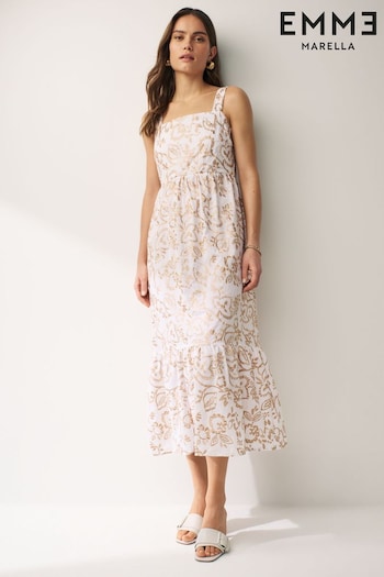 Emma Marella Midi Strap White Dress (N16801) | £165