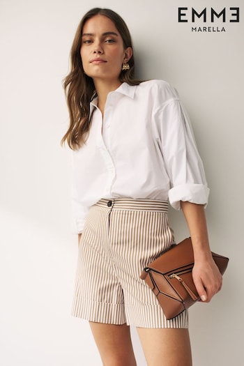 Emma Marella Incline Stripe Brown Shorts (N16803) | £75