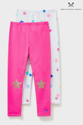 Crew Clothing Company Multi Pink Star Print Cotton slim Leggings (N16834) | £22 - £24