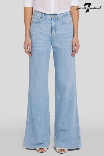7 For All Mankind Blue Lotta Linen Capri Jeans (N16853) | £240