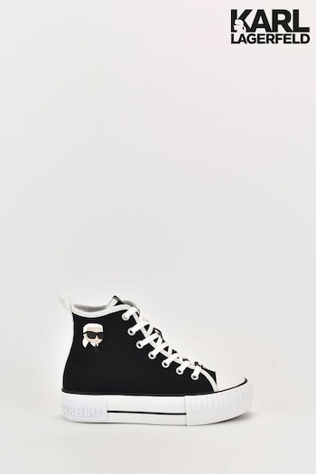 Karl Lagerfeld Kampus Max High Top Lace Up Black Trainers (N16881) | £130