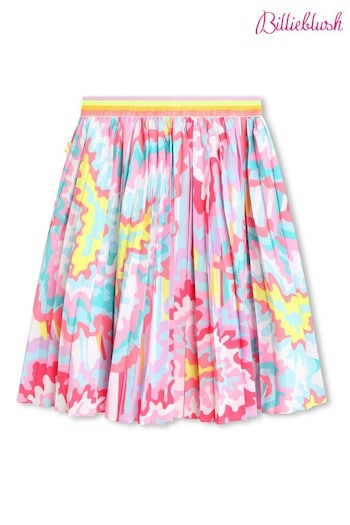 Billieblush Pink Mid Length Pleated Butterfy Print Skirt (N16929) | £60
