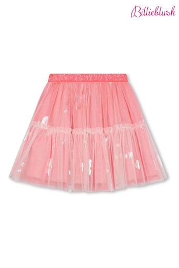 Billieblush Pink Double Layer Mesh Sequin Skirt (N16937) | £65