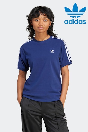 adidas worth Navy 3 Stripe T-Shirt (N16986) | £28