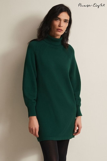 Phase Eight Green Ellie Chunky Knit Mini Dress (N16989) | £99