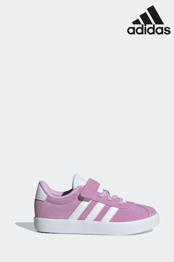 adidas Lilac Purple Kids Manchester Unisexwear VL Court 3.0 Trainers (N17124) | £33