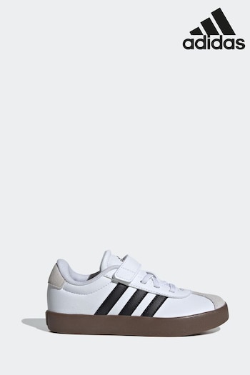 adidas White/Black Sportswear VL Court 3.0 Kids Trainers (N17128) | £33