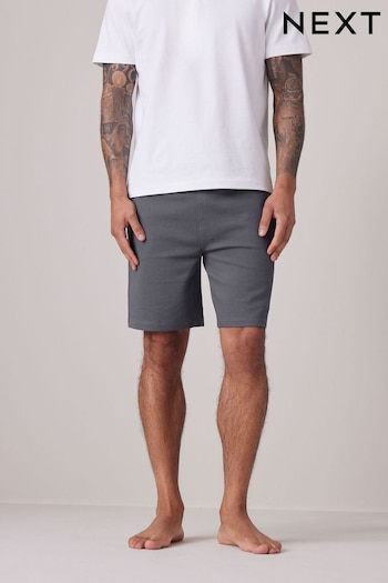 Slate Blue Textured Lightweight Shorts comme (N17148) | £15