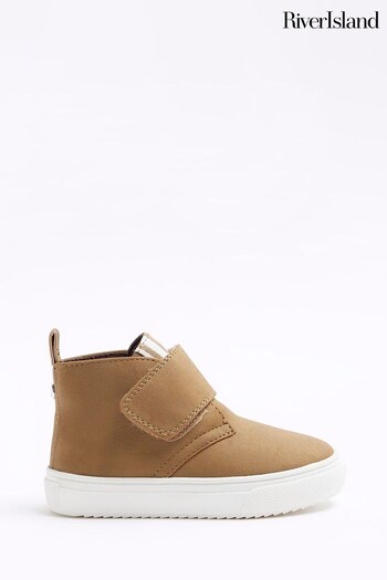 River Island Brown Boys Suede Lace Demi Boots (N17227) | £22