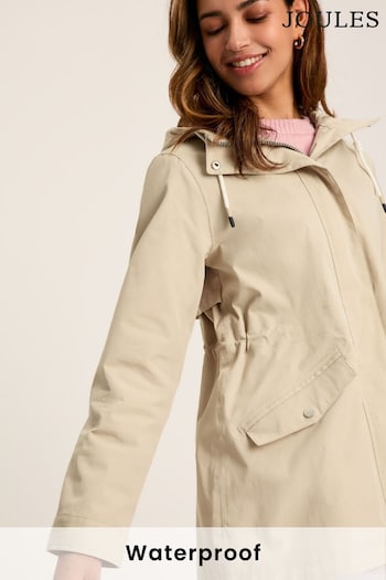 Joules Portwell Neutral Waterproof Raincoat With Hood (N17262) | £89.95