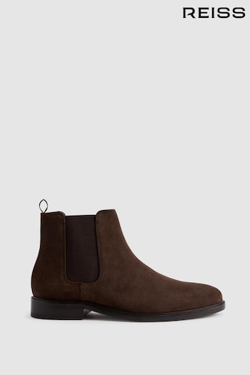 Reiss Brown Renor Suede Chelsea Boots (N17285) | £218