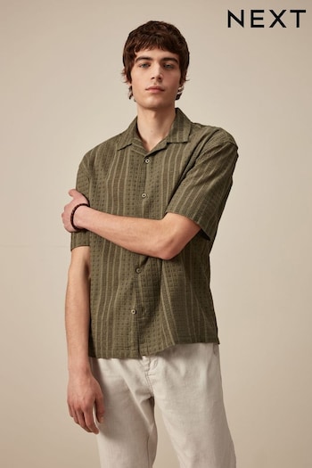 Green Broderie Short Sleeve Shirt (N17327) | £35