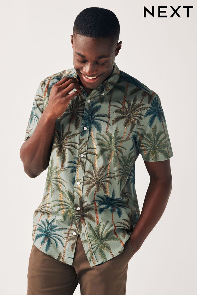 Men s Short Sleeve Floral Shirts Next UK