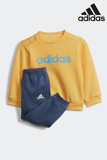 adidas Yellow/Blue aw18wear Essentials Lineage Joggers Set (N17384) | £25