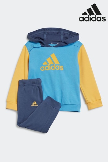 adidas Blue/Yellow Kids outletwear Essentials Colorblock Tracksuit (N17386) | £33