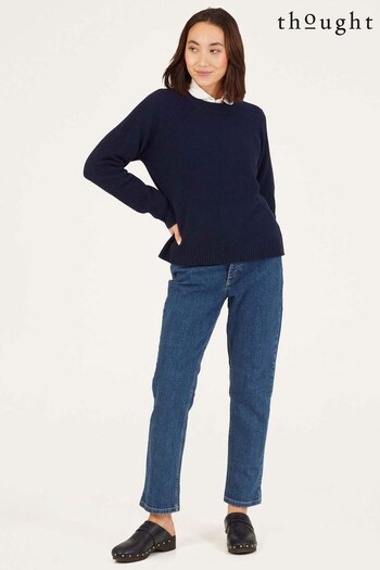 Thought Blue Celaeno Lambswool Funnel Neck Jumper (N17429) | £85
