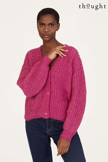 Thought Pink Elliana Mercerised Wool Cardigan (N17437) | £90