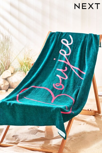 Green Boujee Beach Towel (N17461) | £10